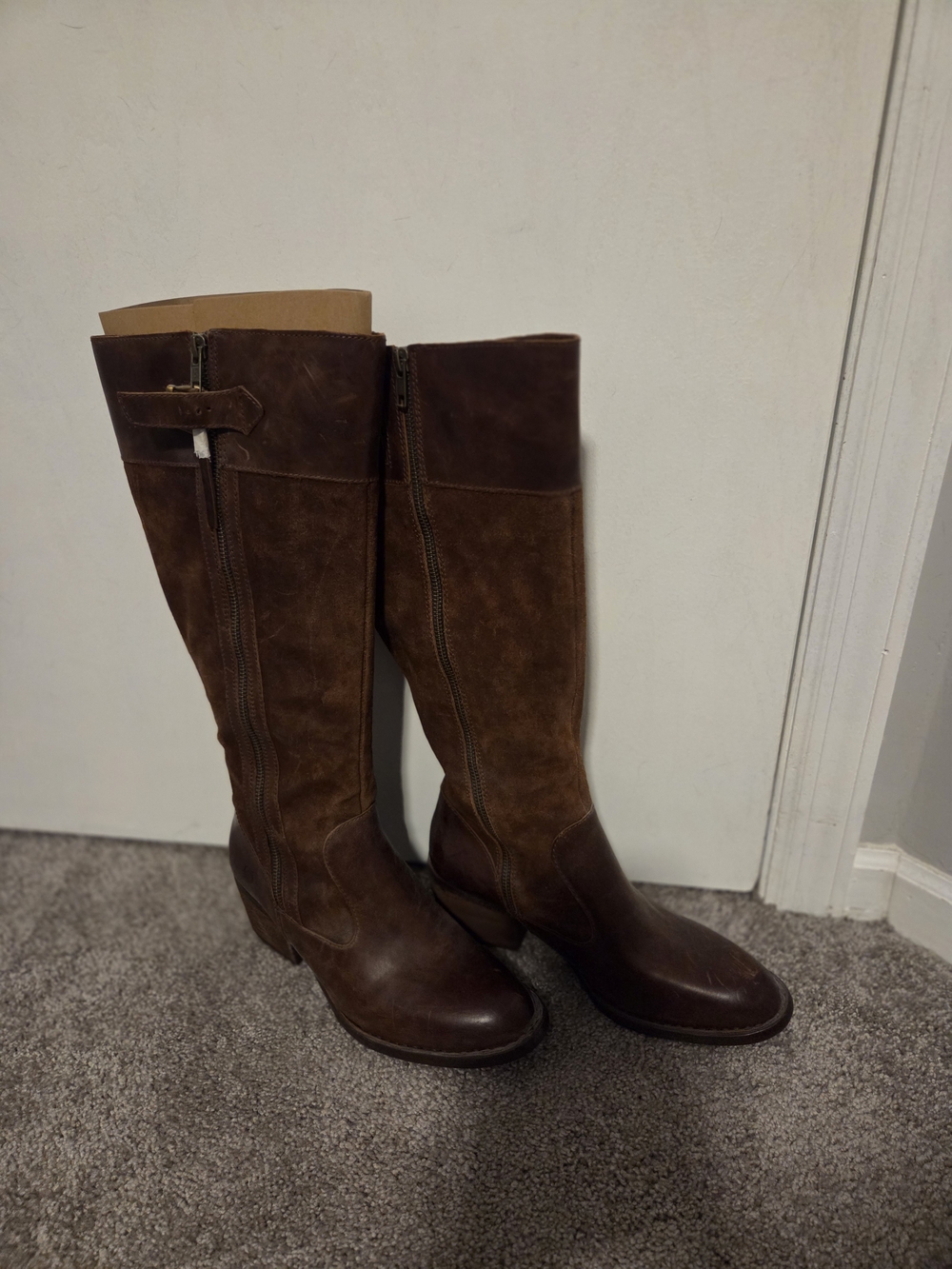 Women's Tall Brown Leather Riding Boots - Size 8.5 Never Worn!